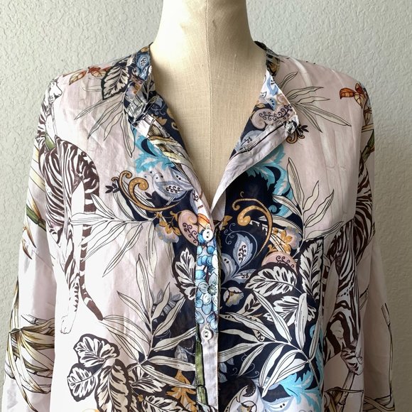 JOHNNY WAS Shining Agatha Silk Shirt Button Down Top RARE!!! - Picture 4 of 13